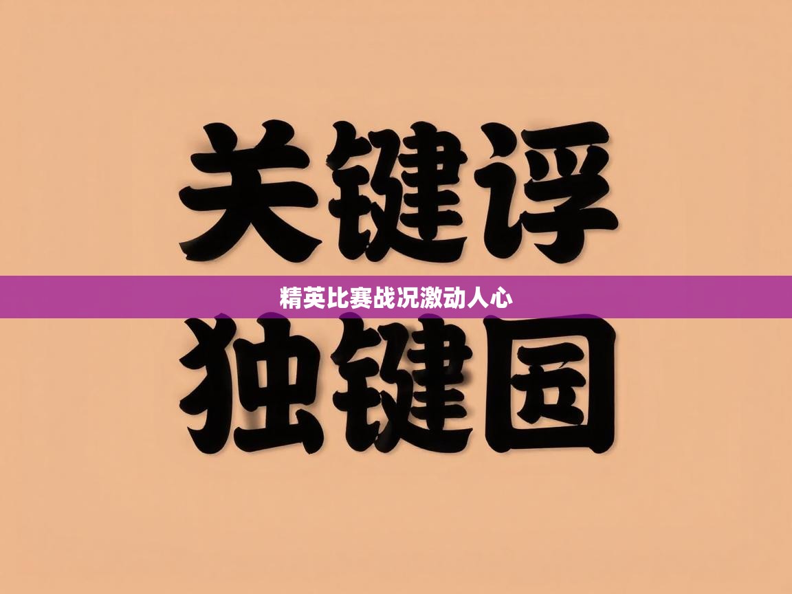 精英比赛战况激动人心